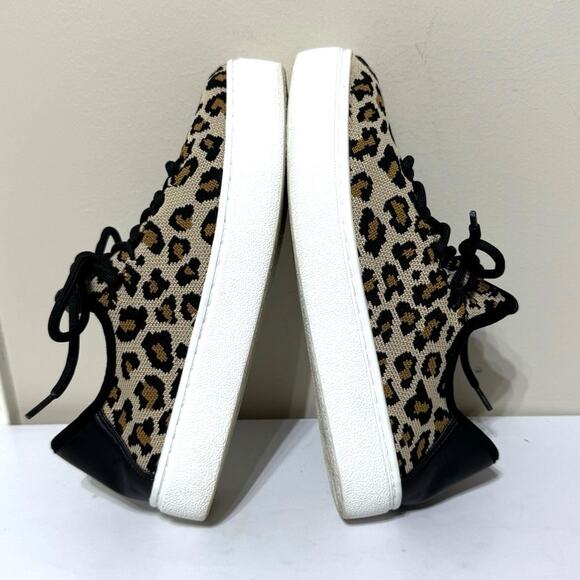 BP Women’s Knit Animal Print Lace-Up Platform Sneakers Size 8.5 M - Picture 8 of 11